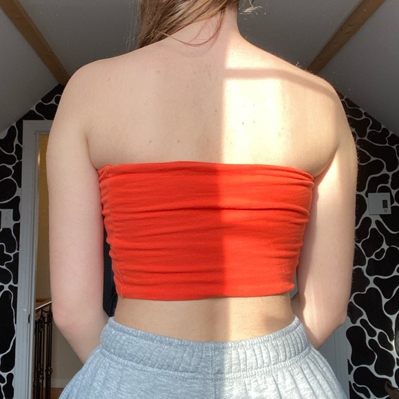 Orange/red bandeau crop top - Picture 2 of 3